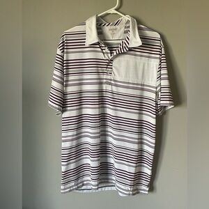 OGIO white and purple striped golf polo shirt in XL